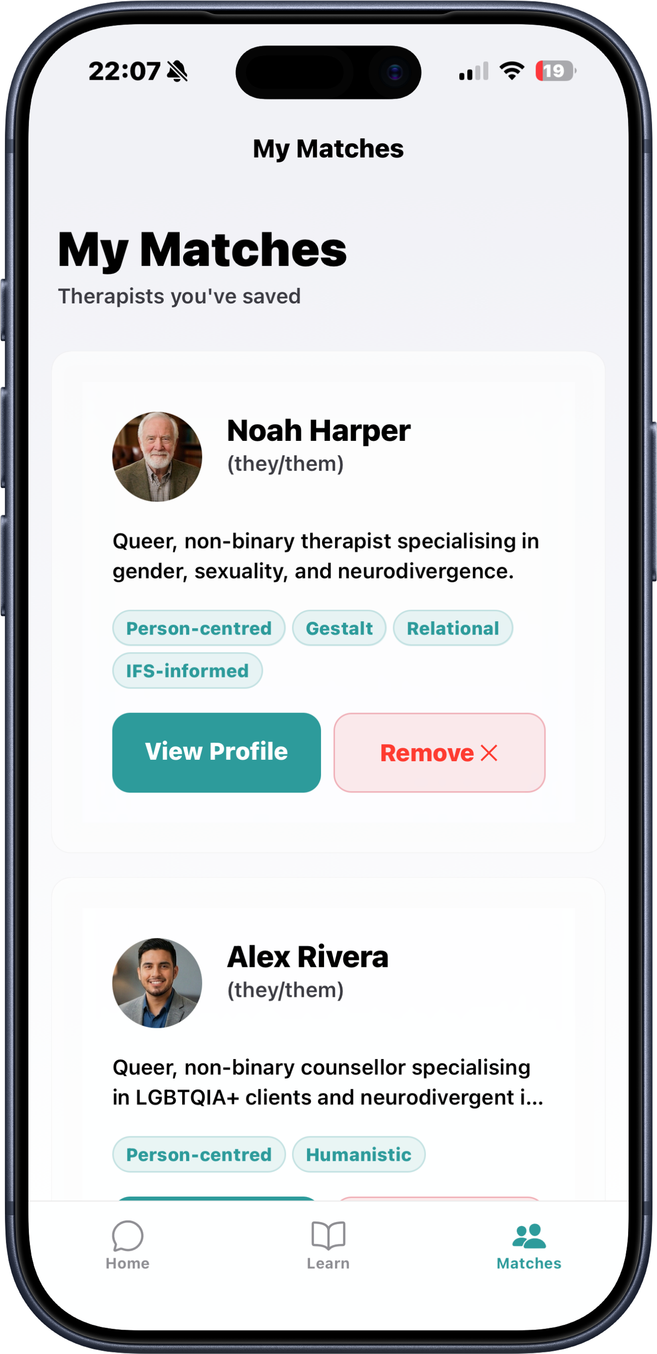TaM matches screen preview